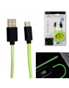 Câble de charge rapide - Type C - Phosphorescent - L 2 M - Vert