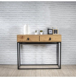 Console en bois - L 100 x l 35 cm - Noir