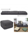 Futon pliable - L 180 x l 60 cm - Gris