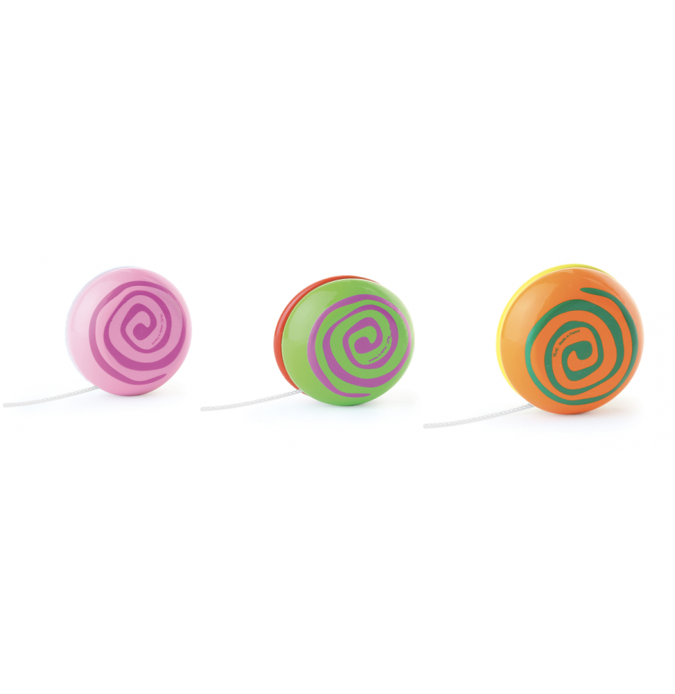 Assortiment de 6 yoyos spirale bicolores - Vilac - Jeux et jouets
