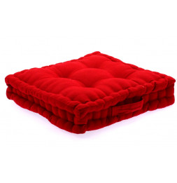 Coussin de sol matelassé - 40 x 40 cm - Rouge - Galette de sol