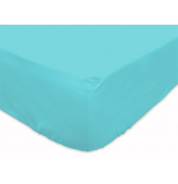 Drap housse 90 x 190 cm 100% coton - Turquoise - Linge de lit