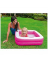 Pataugeoire carrée rembourée - Rose et blanc - Petite piscine gonflable