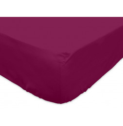 Drap housse 140 x 200 cm 100% coton - Violet - Linge de lit