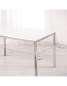 Nappe cristal rectangle en PVC Biais - 140 x 240 cm - Taupe