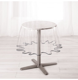 Nappe cristal ronde en PVC Biais - D 180 cm - Anthracite