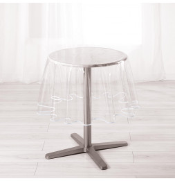 Nappe cristal ronde en PVC Biais - D 180 cm - Blanc