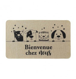 Tapis rectangulaire tissé - L 75 x 45 cm - Zamis