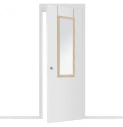 Miroir de porte en bois - L 35 x H 109 cm - Beige