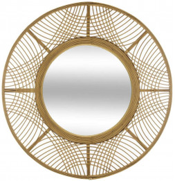 Miroir rond Ina en bambou  - D 70 cm - Beige