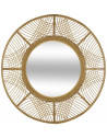 Miroir rond Ina en bambou  - D 70 cm - Beige
