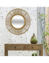 Miroir rond Ina en bambou  - D 70 cm - Beige