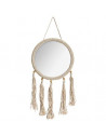 Miroir rond Été en corde  - L 31 x H 52 cm - Beige