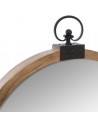 Miroir rond Gousset en bois - D 74 cm - Marron