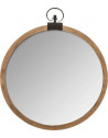 Miroir rond Gousset en bois - D 74 cm - Marron