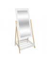 Miroir sur pied avec tablette - L 46,5 x l 40 x H 102 cm - Blanc