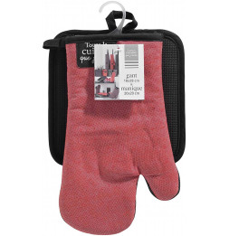 Gant et manique de cuisine - PVC - Chambray Harold - Rouge