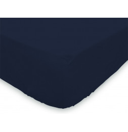 Drap housse 90 x 200 cm 100% coton - Bleu marine - Linge de lit