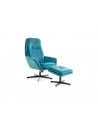 Fauteuil avec repose pieds - Ford - L 75 x l 82 cm - Turquoise