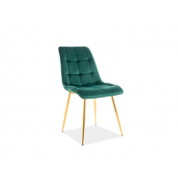 Chaise Chic imitation velours - L 50 x l 43 x H 88 cm - Vert