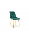 Chaise Chic imitation velours - L 50 x l 43 x H 88 cm - Vert