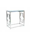 Console en verre - L 80 cm x l 40 cm x H 78 cm - Pieds argentés