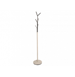 Porte-manteaux - D 30 cm x H 174 cm - Leta - Blanc et argenté