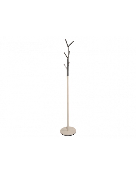 Porte-manteaux - D 30 cm x H 174 cm - Leta - Blanc et argenté