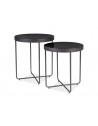 Set de 2 tables d'appoint - Atena - Verre trempé