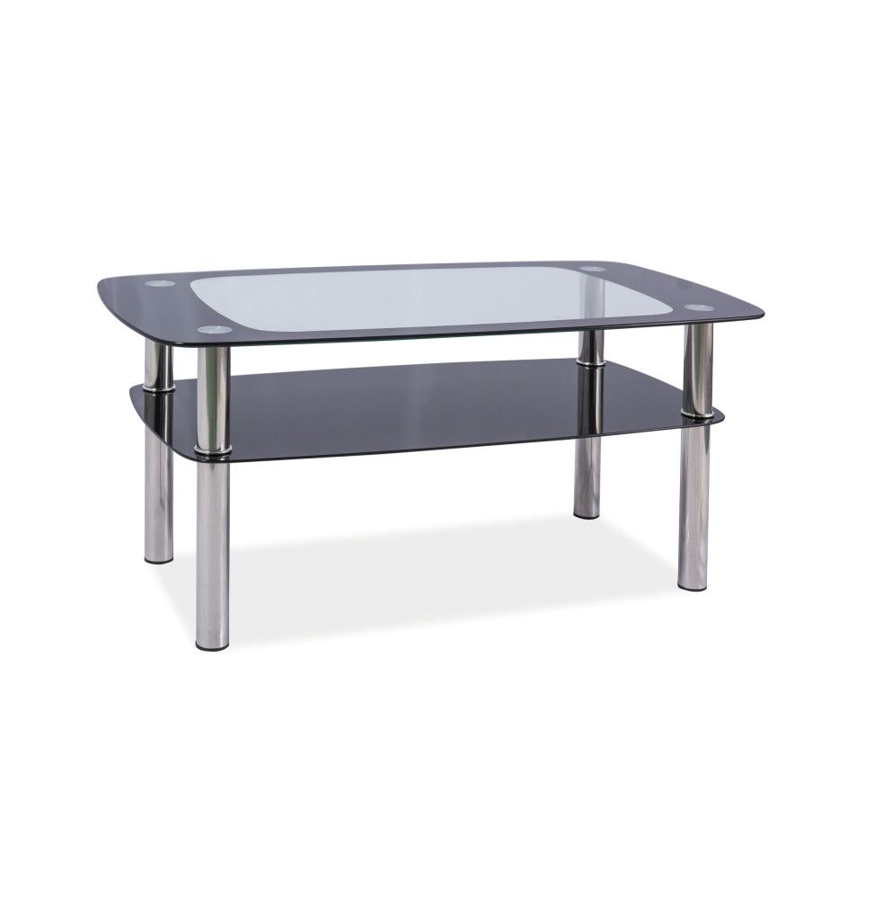 Table basse en verre - L 100 cm x l 60 cm x H 55 cm - Rava