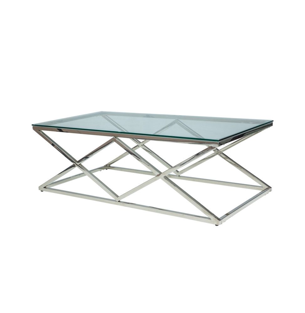 Table basse en verre - L 120 cm x l 60 cm x H 40 cm - Zegna