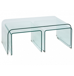 Table basse en verre - L 120 cm x l 60 cm x H 42 cm - Priam A