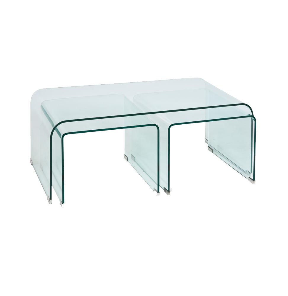 Table basse en verre - L 120 cm x l 60 cm x H 42 cm - Priam A