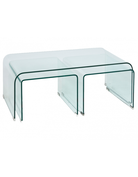 Table basse en verre - L 120 cm x l 60 cm x H 42 cm - Priam A