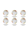 Set de 6 assiettes à pâtes en porcelaine - D 27,5 x H 5,5 cm - Blanc
