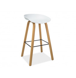 Tabouret de bar - Sting - L 29 cm x l 50 cm x H 82 cm - Blanc