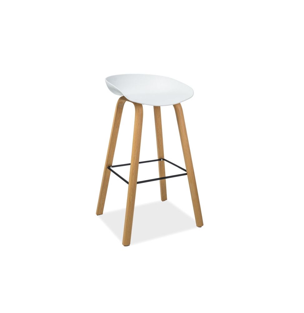 Tabouret de bar - Sting - L 29 cm x l 50 cm x H 82 cm - Blanc