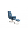 Fauteuil avec repose pieds - Regan - L 75 cm x l 80 cm x H 104 cm - Bleu