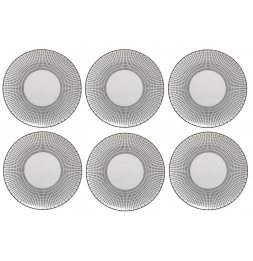 Set de 6 assiettes plates Lunis - D 27 cm - Noir