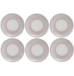 Set de 6 assiettes plates Lunis - D 27 cm - Rouge