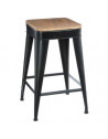 Tabouret Joris en métal - L 38 x l 38 x H 59,9 cm - Noir