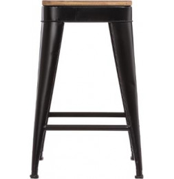 Tabouret Joris en métal - L 38 x l 38 x H 59,9 cm - Noir