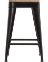 Tabouret Joris en métal - L 38 x l 38 x H 59,9 cm - Noir