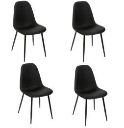 Chaise - Lot de 4 - Nokas - Noir