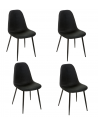 Chaise - Lot de 4 - Nokas - Noir