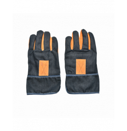 Gants de jardin en jean avec renfort en cuir - Taille unique