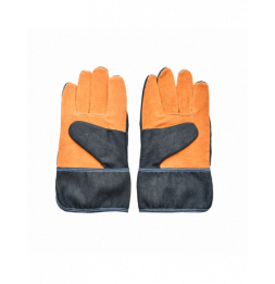 Gants de jardin en jean avec renfort en cuir - Taille unique