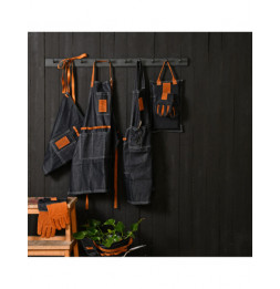 Gants de jardin en jean avec renfort en cuir - Taille unique