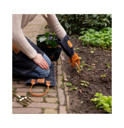 Gants de jardin en jean avec renfort en cuir - Taille unique - Manches longues