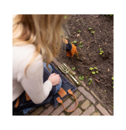 Gants de jardin en jean avec renfort en cuir - Taille unique - Manches longues